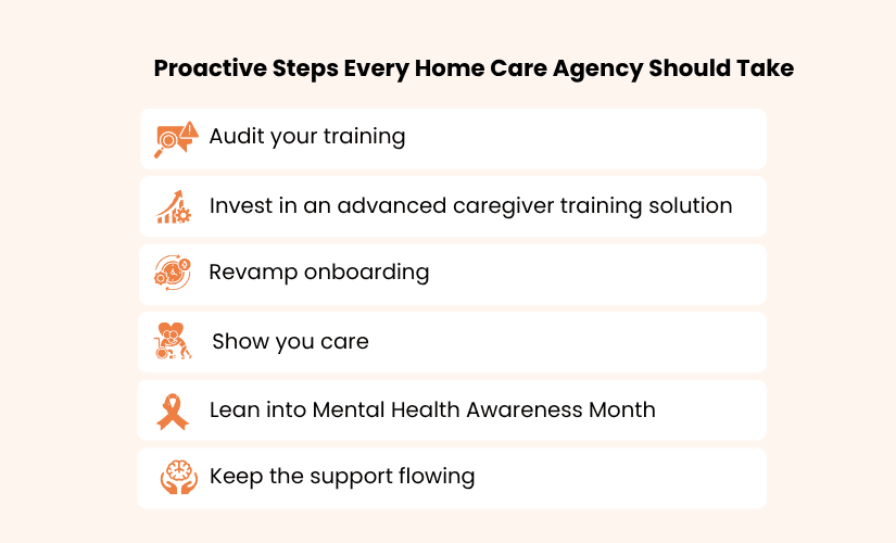 Steps for agencies to enhance caregiver training and reduce burnout